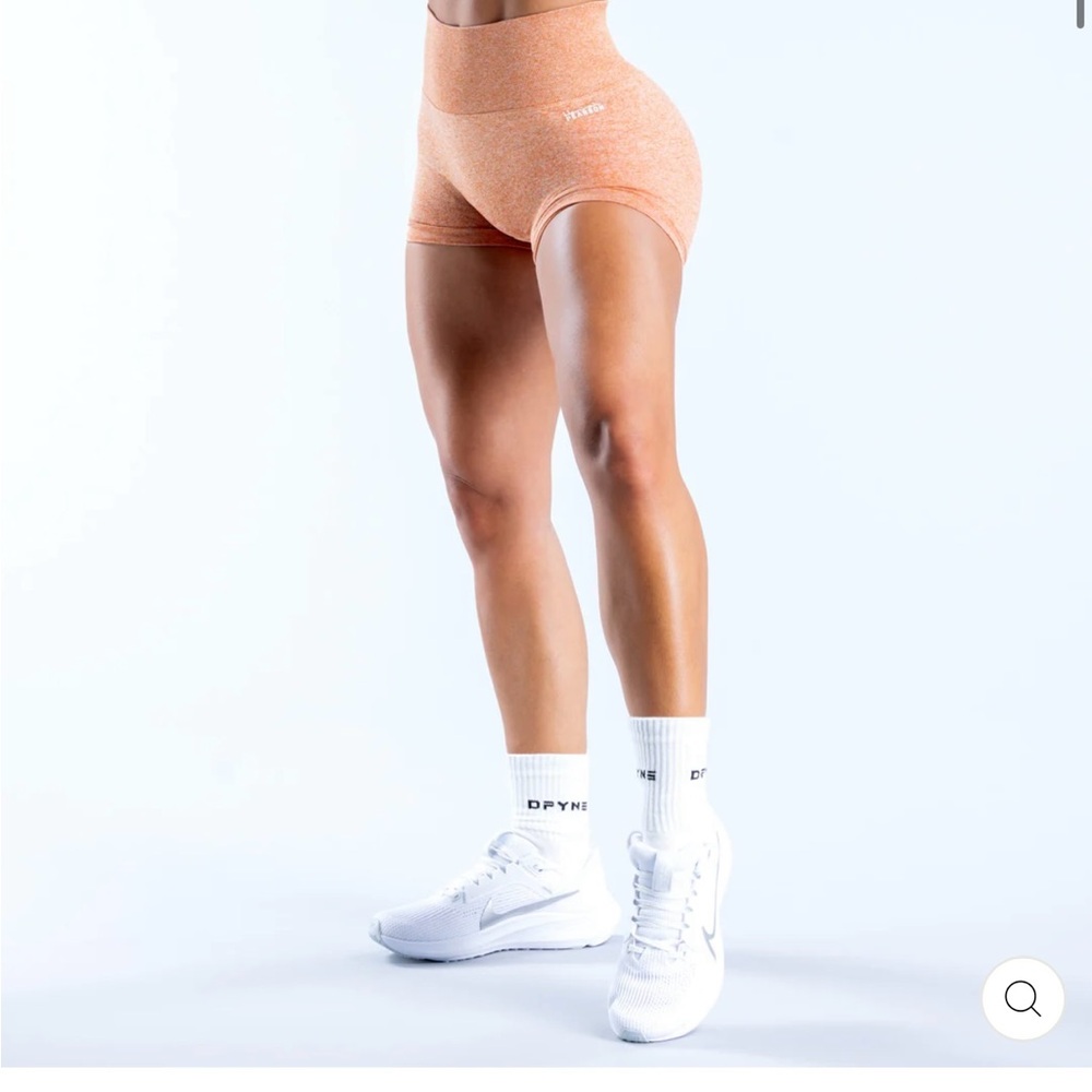 Orange High-Waisted Athletic Shorts